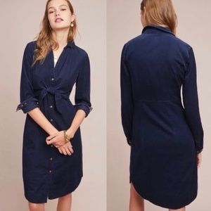 Maeve Corduroy Winchester Tie Front Shirtdress